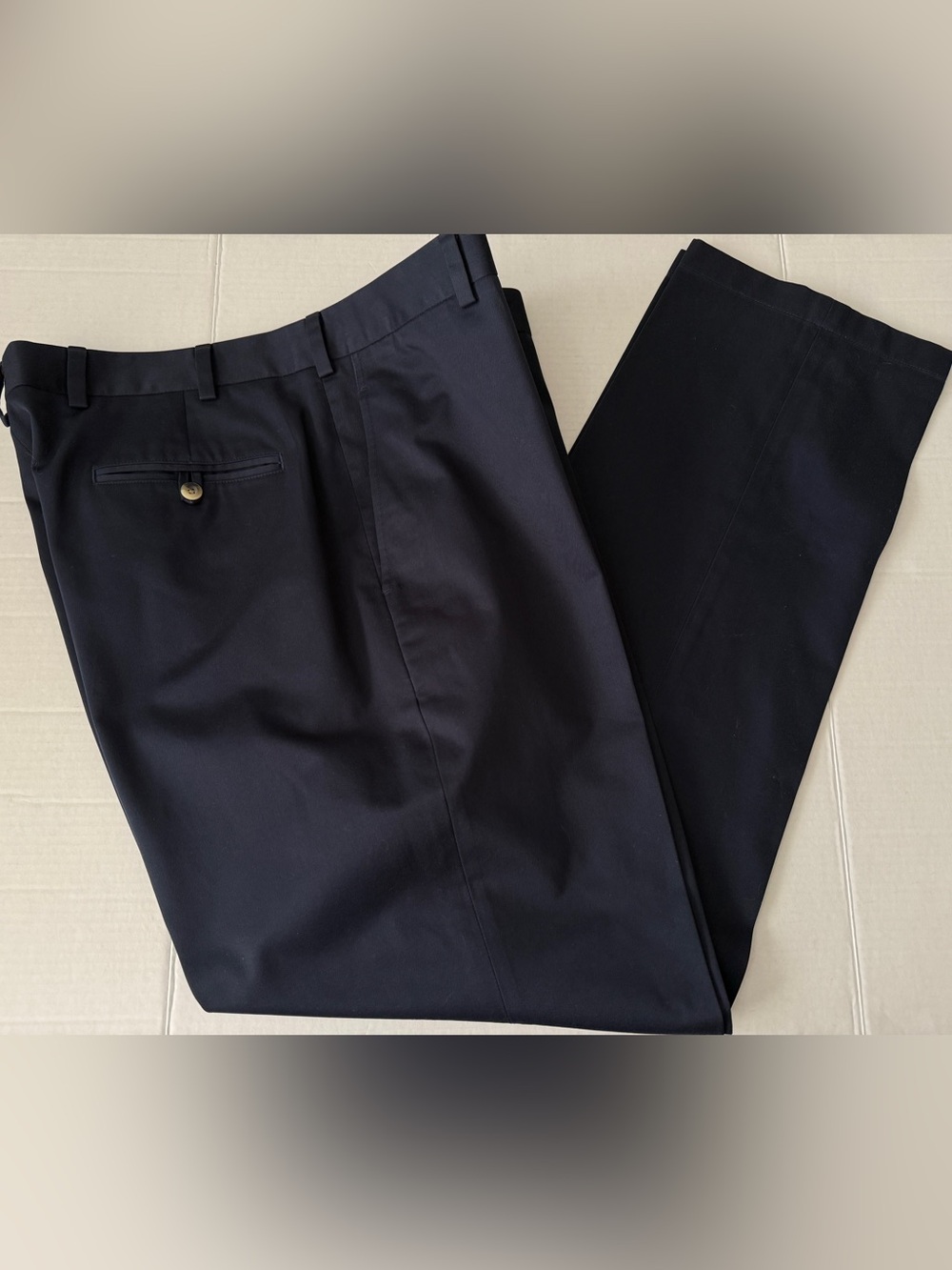 Jos A Bank Traveler Pants Blue Flat Front Slacks 100% Cotton Men's Sz 40" x 34"